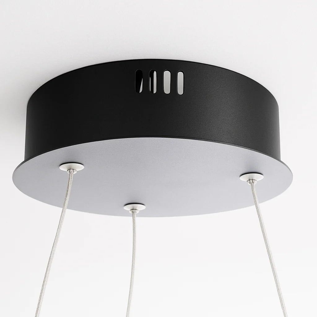 Sleek Black LED Pendant Light with Adjustable Height