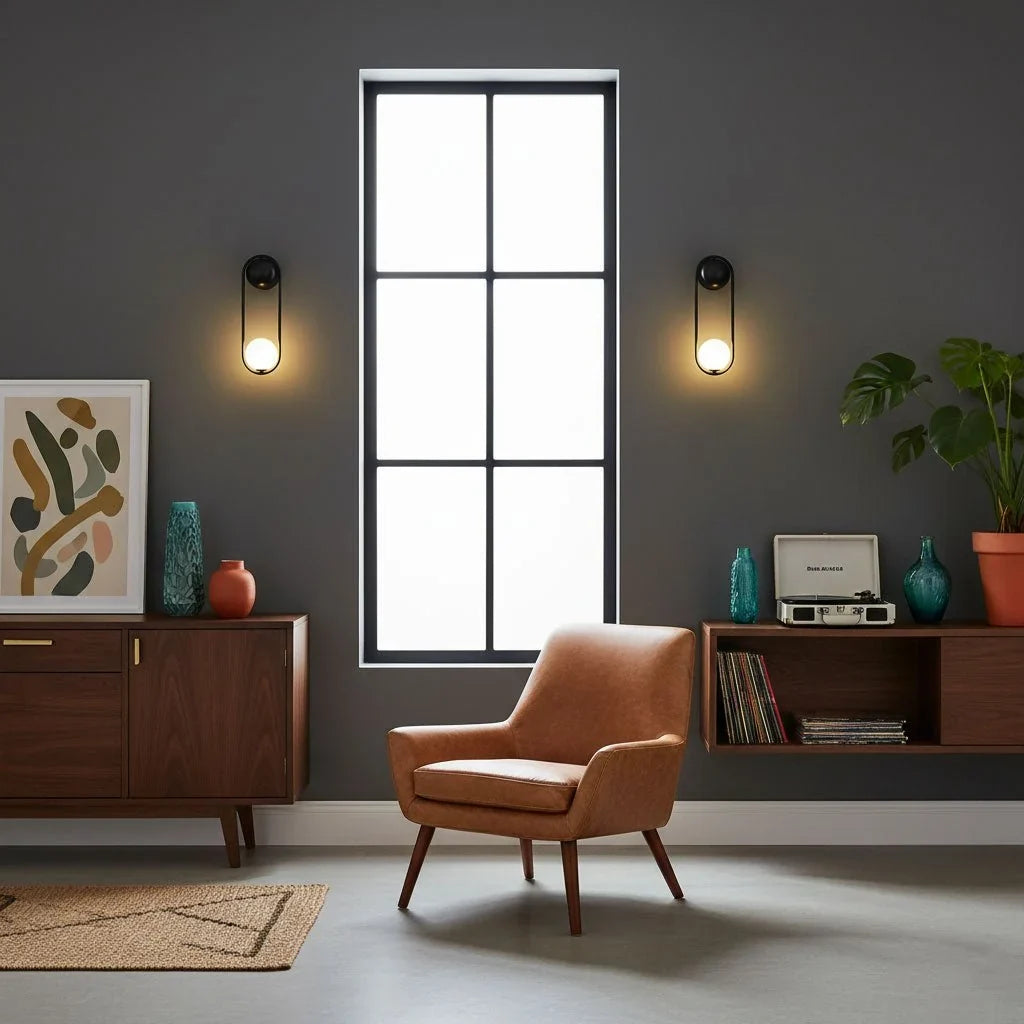 Sleek Brass Wall Sconce with Glass Shade