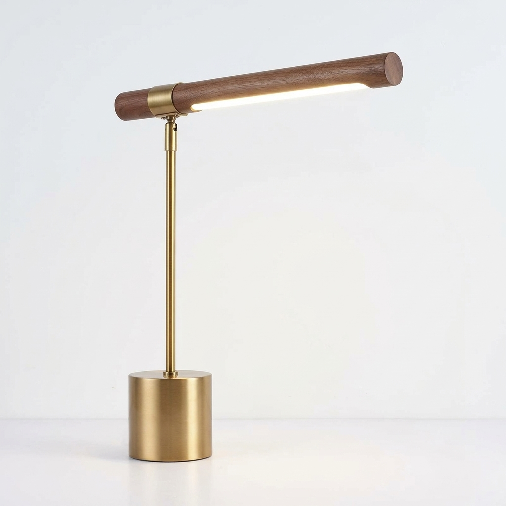 Sleek Metal Industrial Desk Lamp with LED Light