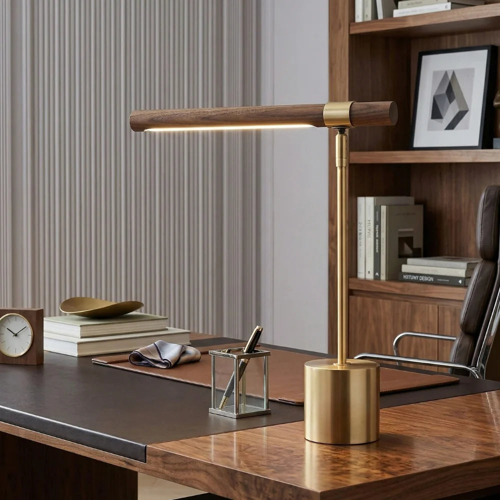 Sleek Metal Industrial Desk Lamp with LED Light
