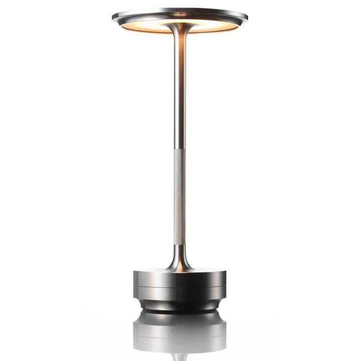 Sleek Metallic Cordless Table Lamp with Adjustable Glow