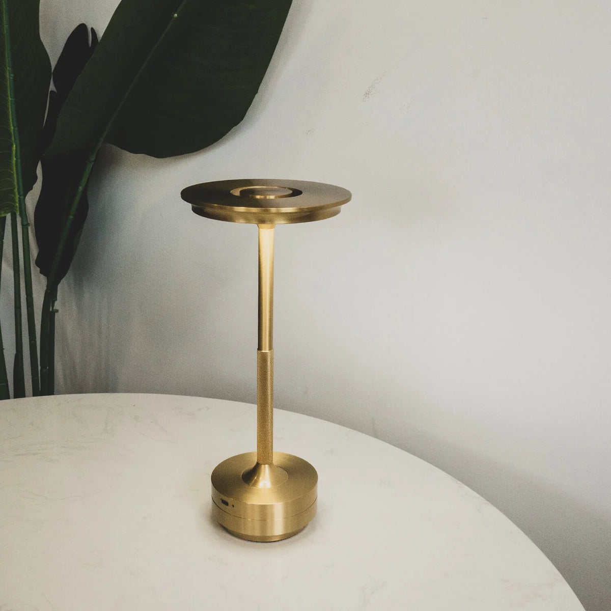 Sleek Metallic Cordless Table Lamp with Adjustable Glow