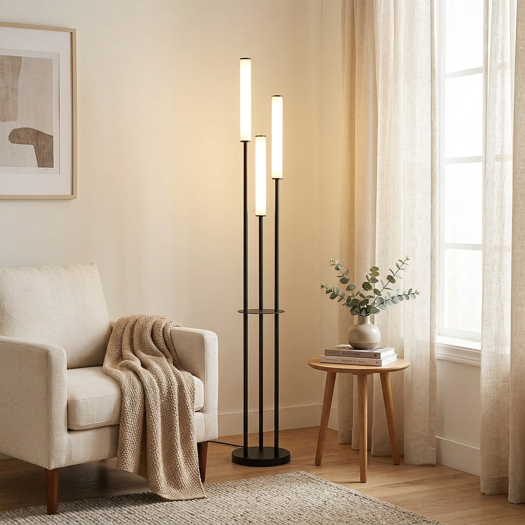 Sleek Modern 3-Light Floor Lamp with Dimming Feature