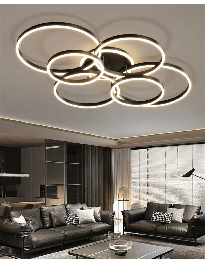 Sleek Modern Black Flush Mount Ceiling Light Fixture