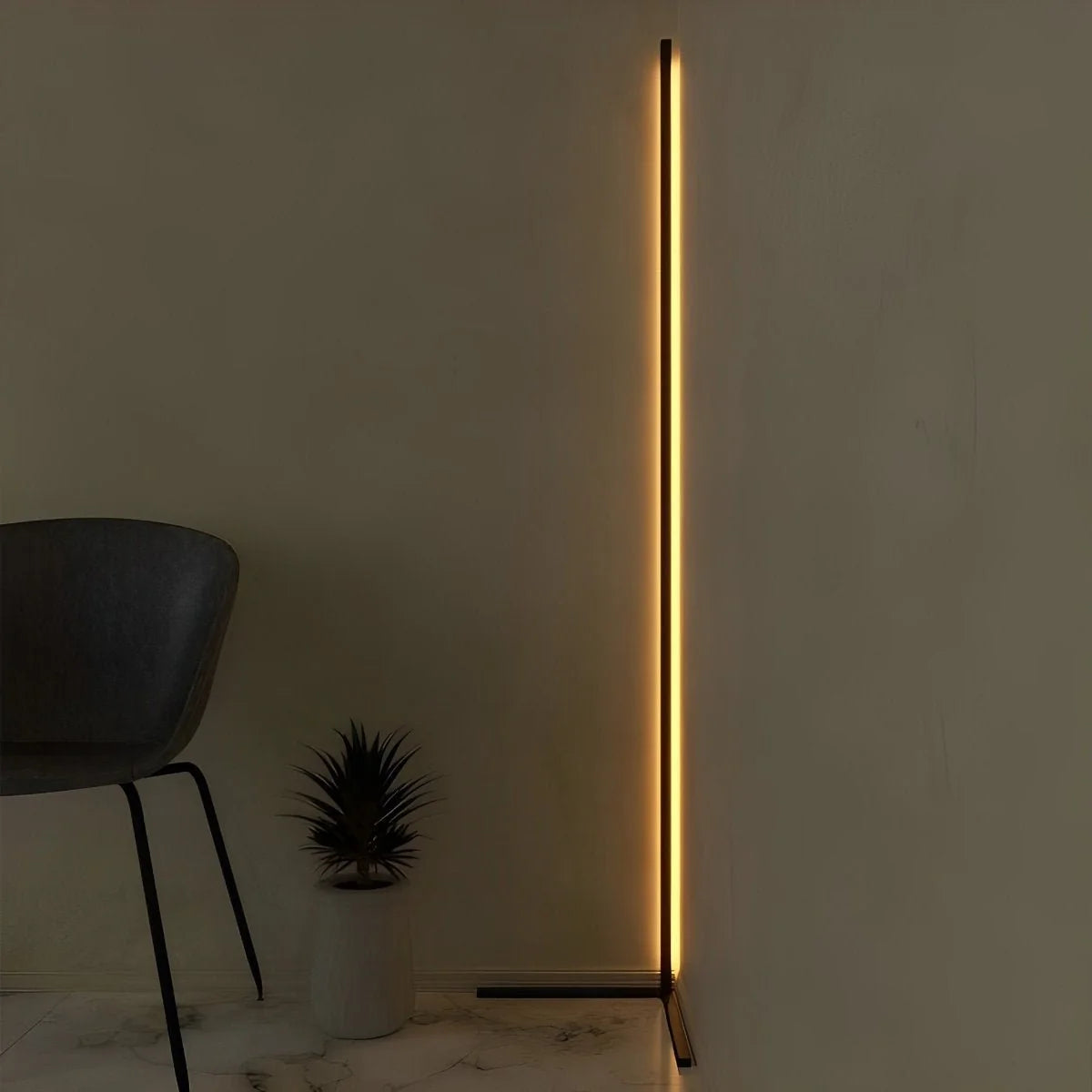 Slim Black Modern Floor Corner Lamp