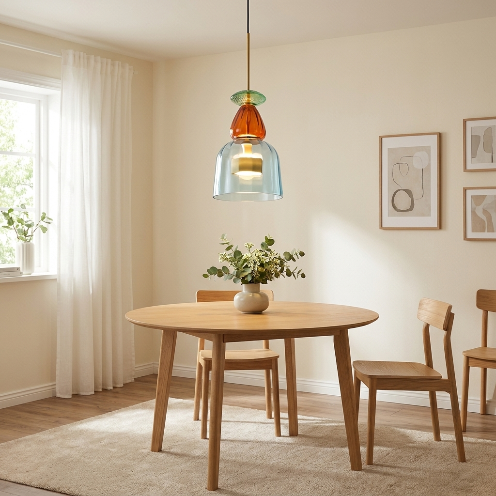Stacked Coloured Glass Pendant Light