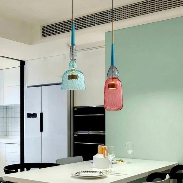 Stacked Coloured Glass Pendant Light