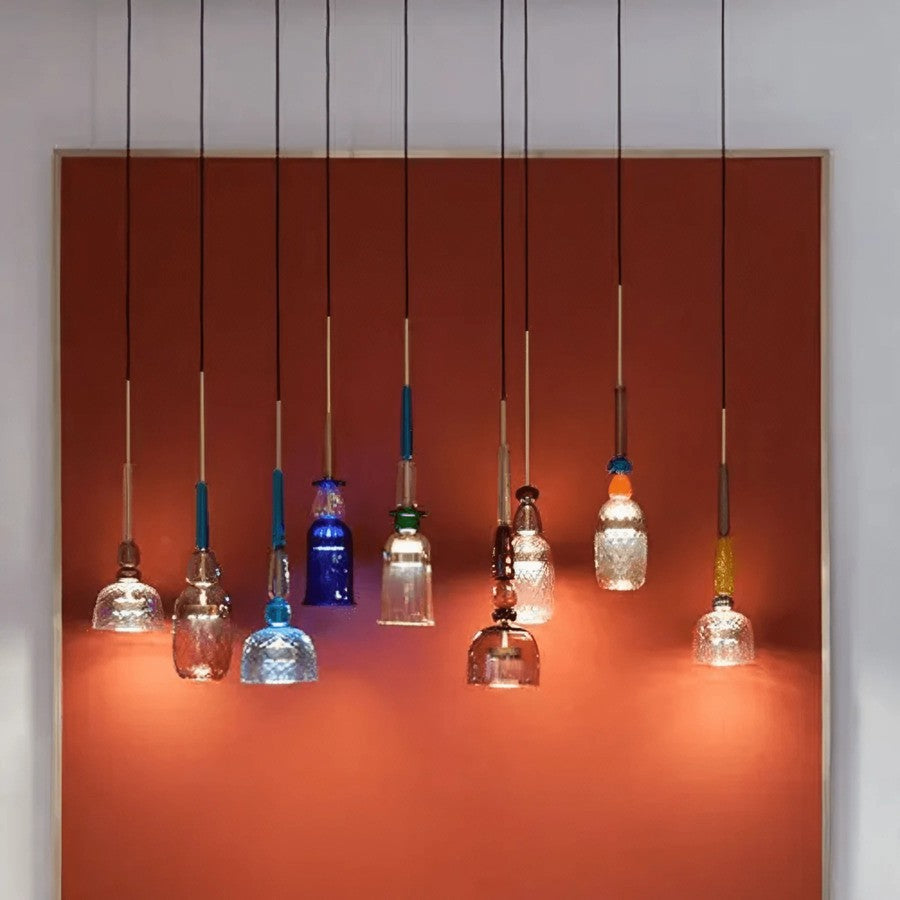Stacked Coloured Glass Pendant Light