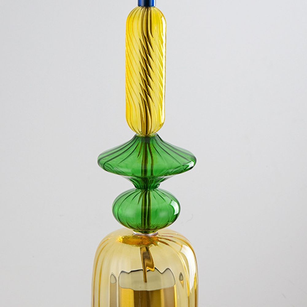 Stacked Coloured Glass Pendant Light