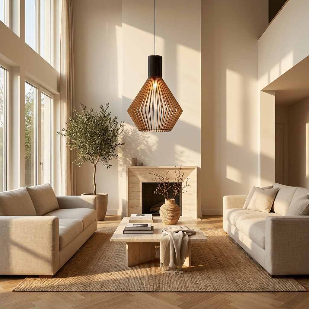 Stylish Black Wooden Pendant Light with Easy Assembly
