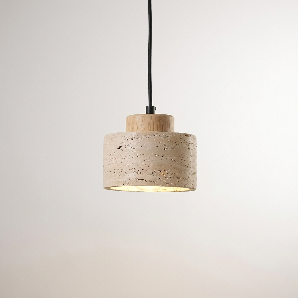 Travertine Cylinder Pendant Light