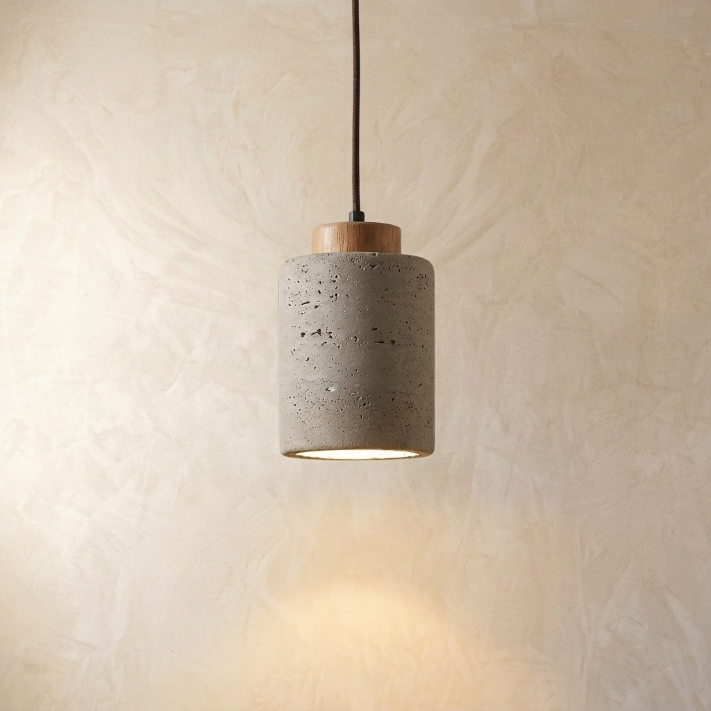 Travertine Cylinder Pendant Light