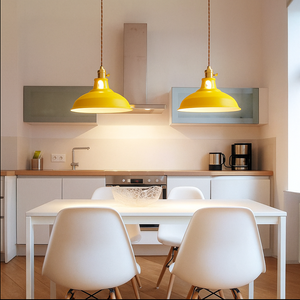 Vibrant Metal Dome Pendant Light | LED Design with Industrial Style