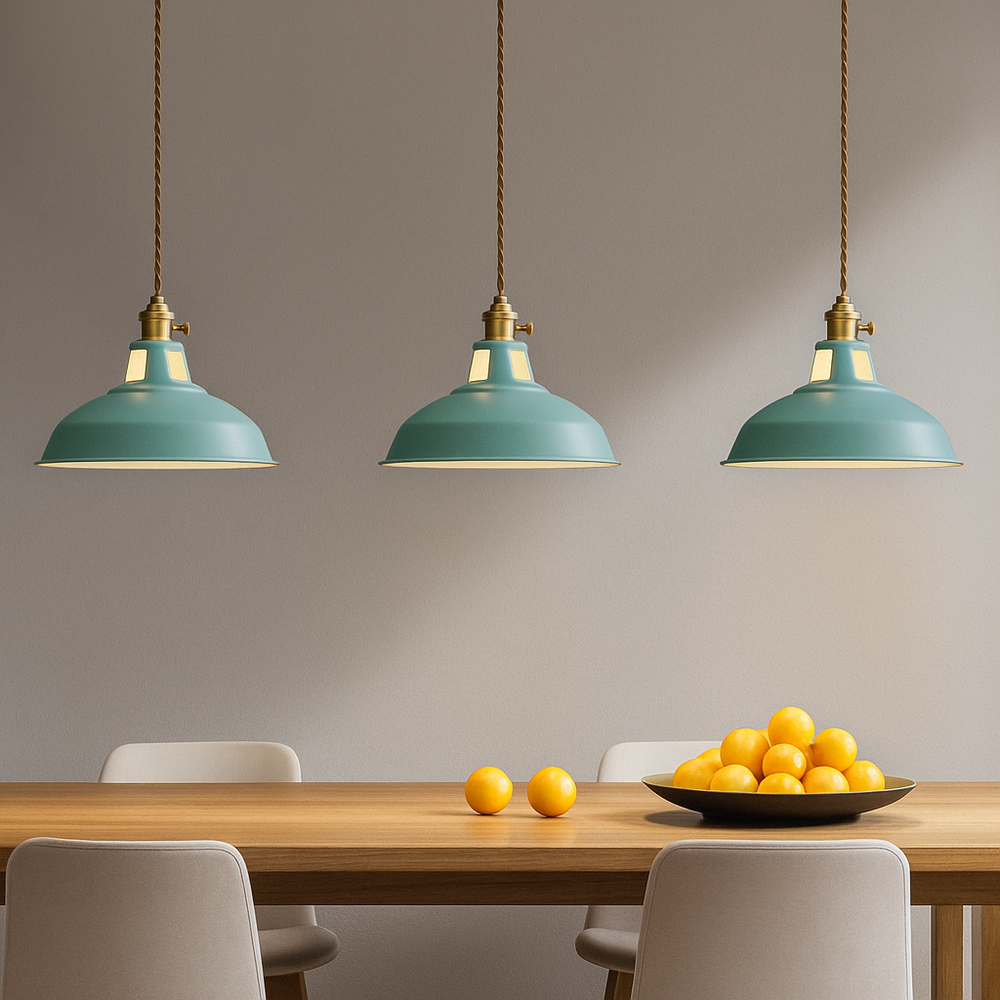 Vibrant Metal Dome Pendant Light | LED Design with Industrial Style
