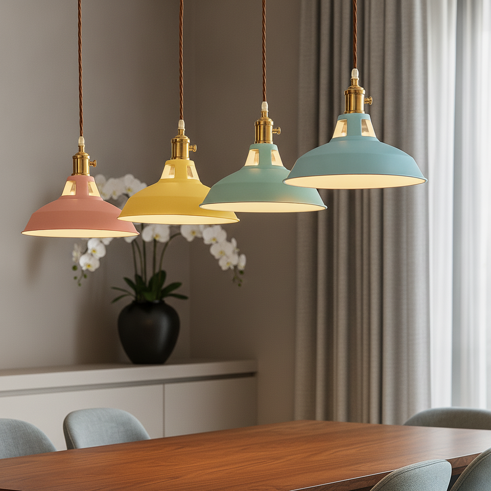 Vibrant Metal Dome Pendant Light | LED Design with Industrial Style