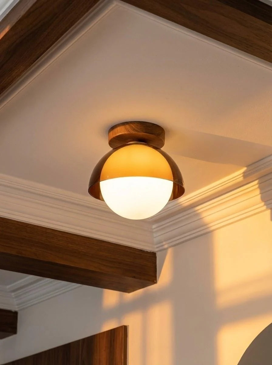 Vintage Antique Bronze Flush Mount Ceiling Light Fixture
