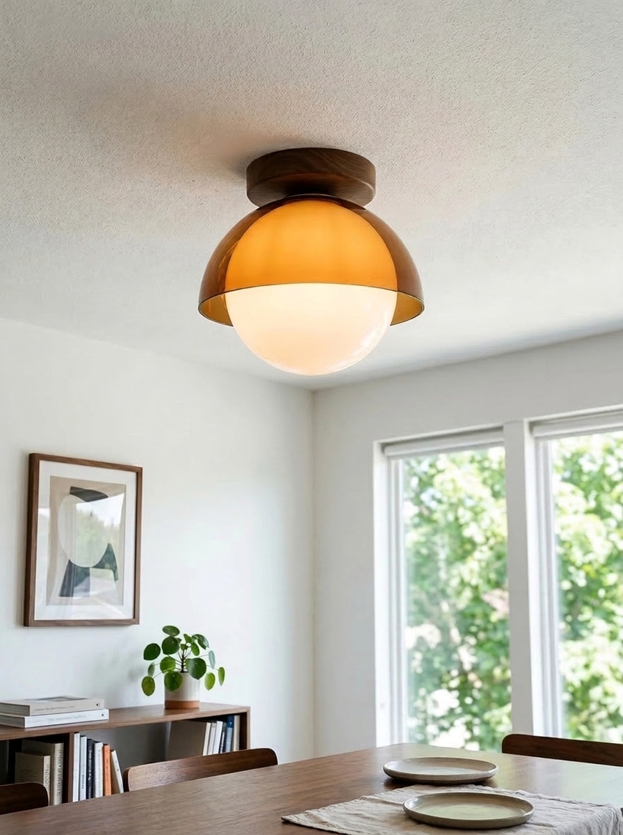 Vintage Antique Bronze Flush Mount Ceiling Light Fixture
