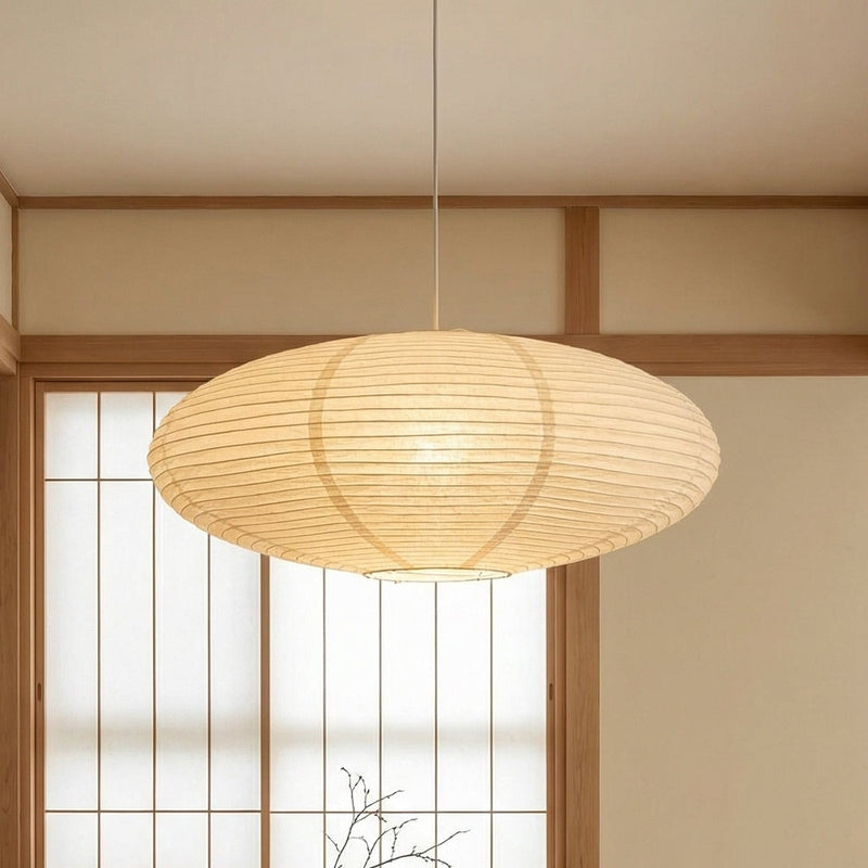 Wabi Collection | Hanging Lamp with Handmade Shade & Adjustable Height