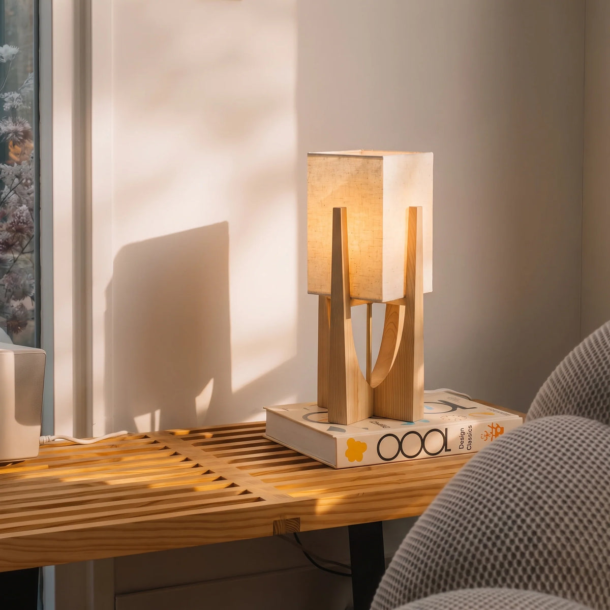 Wabi Sabi | Floor Lamp with Handcrafted Shade & Wooden Base